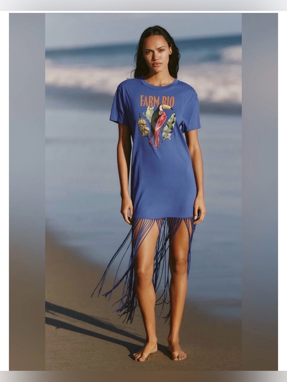 Farm Rio x Anthropologie Fringe T-Shirt Maxi Dress